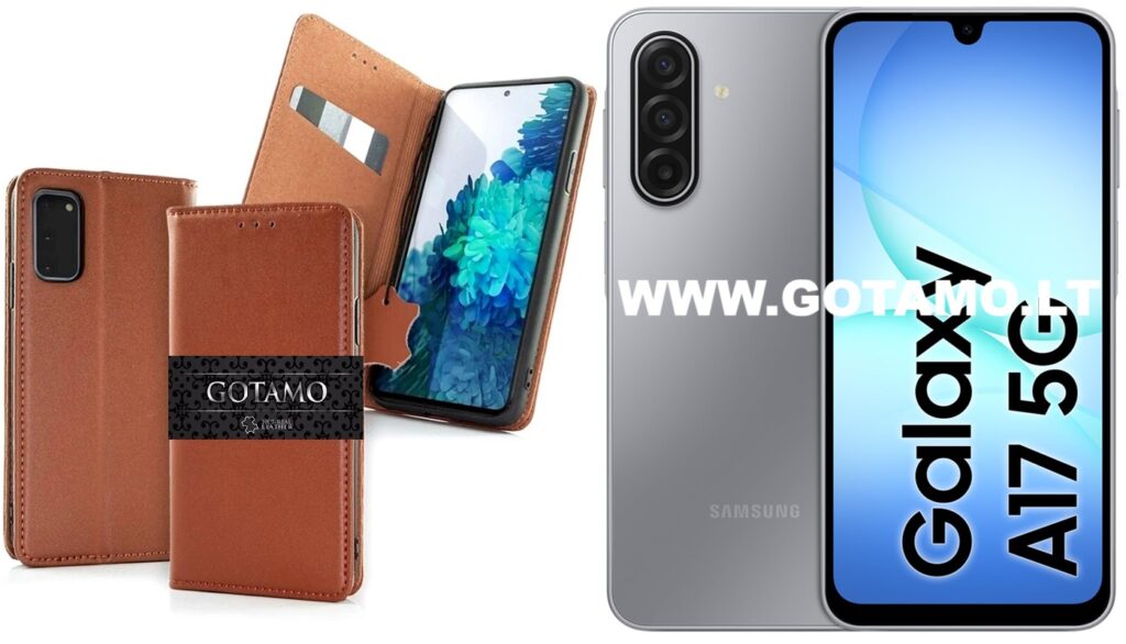 Gotamo Vintage natūralios odos dėklas Samsung Galaxy A17 rudos spalvos