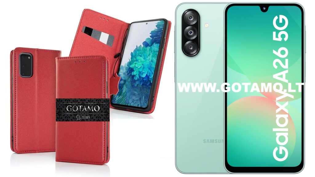 Gotamo Vintage natūralios odos dėklas Samsung Galaxy A26 bordo spalvos