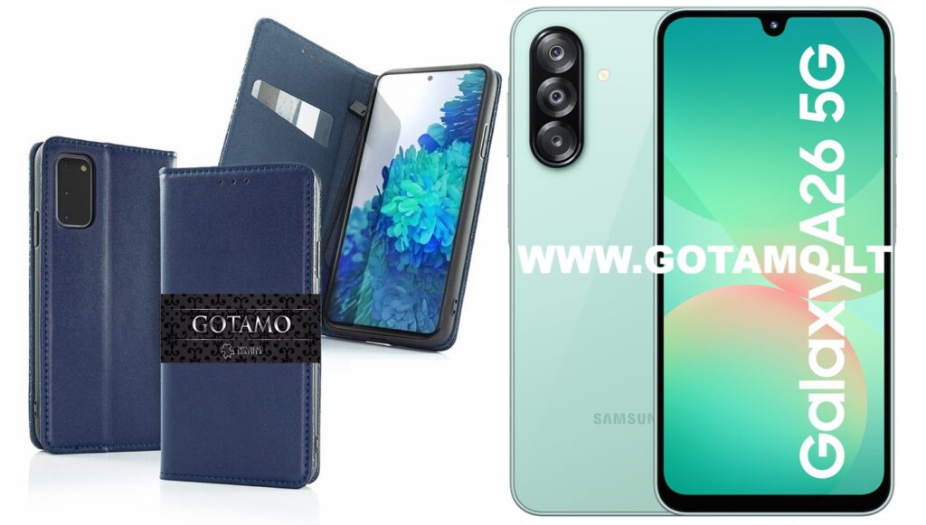 Gotamo Vintage natūralios odos dėklas Samsung Galaxy A26 mėlynos spalvos
