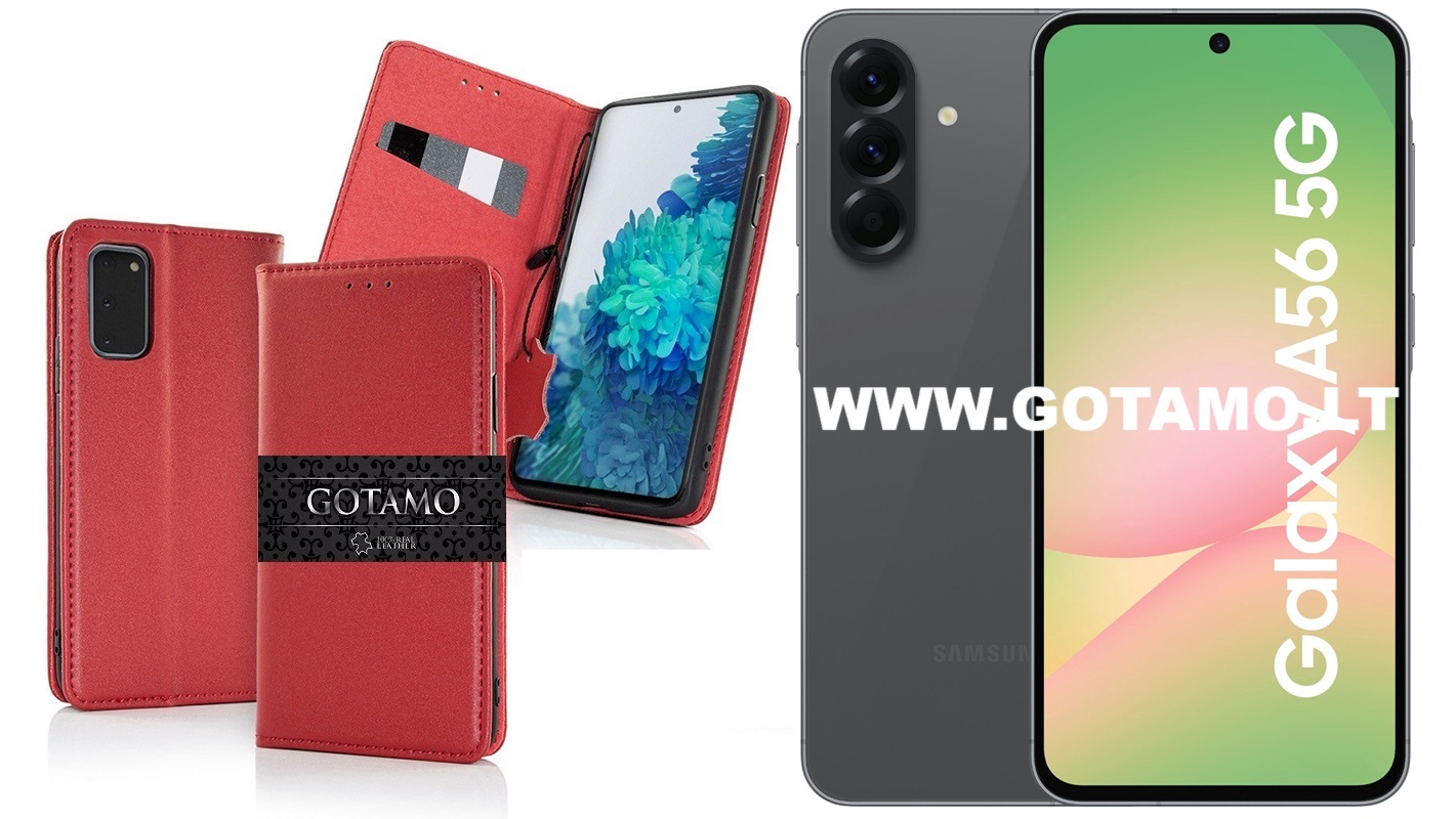 Gotamo Vintage natūralios odos dėklas Samsung Galaxy A56 telefonui bordo spalvos 1 Gotamo Vintage natūralios odos dėklas Samsung Galaxy A56 bordo spalvos