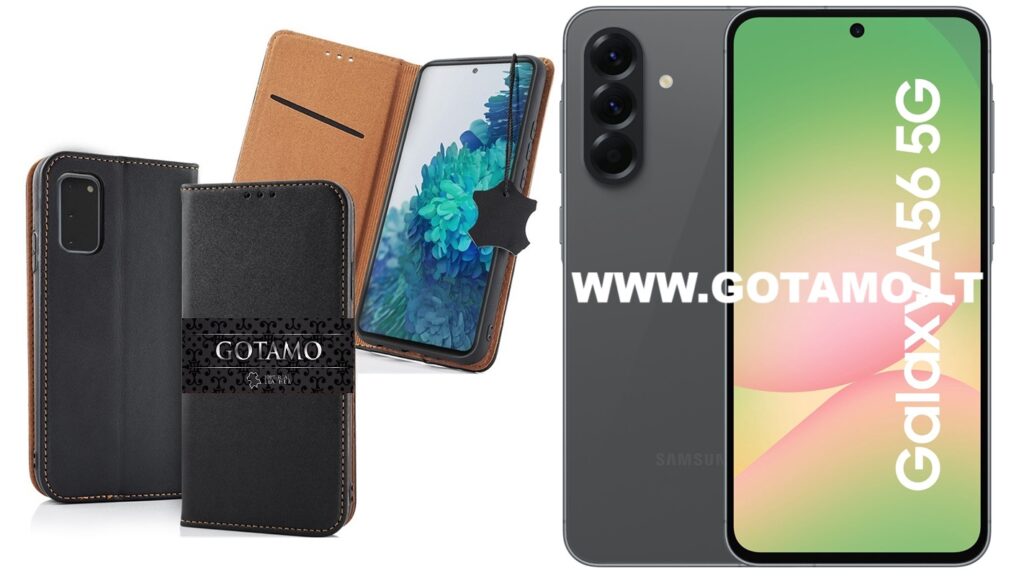Gotamo Vintage natūralios odos dėklas Samsung Galaxy A56 juodos spalvos