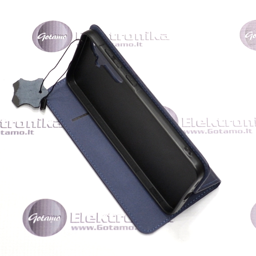Gotamo Vintage natūralios odos dėklas Samsung Galaxy A56 telefonui mėlynos spalvos 5 Gotamo Vintage natūralios odos dėklas Samsung Galaxy A56 – nuotrauka 5
