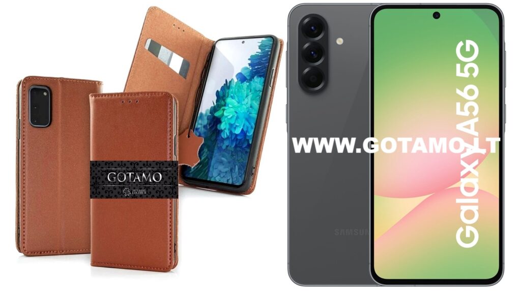 Gotamo Vintage natūralios odos dėklas Samsung Galaxy A56 rudos spalvos