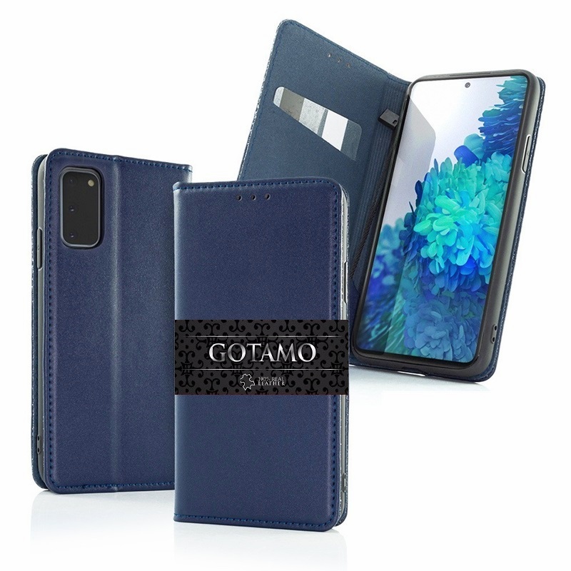 Gotamo Vintage natūralios odos dėklas Samsung Galaxy S20 FE mobiliajam mėlynos spalvos
