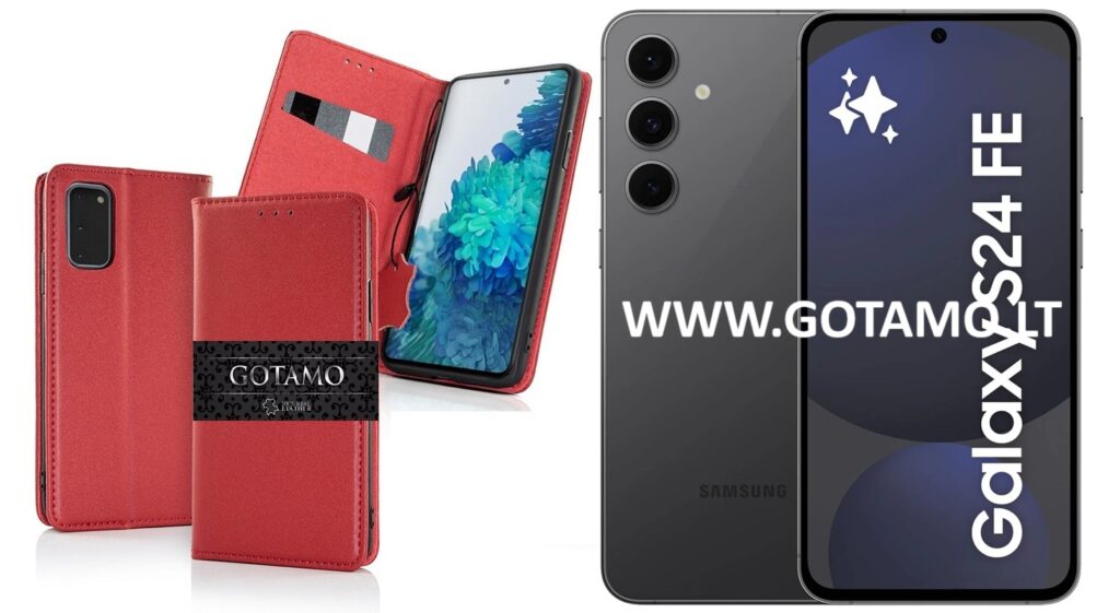 Gotamo Vintage natūralios odos dėklas Samsung Galaxy S24 FE bordo spalvos