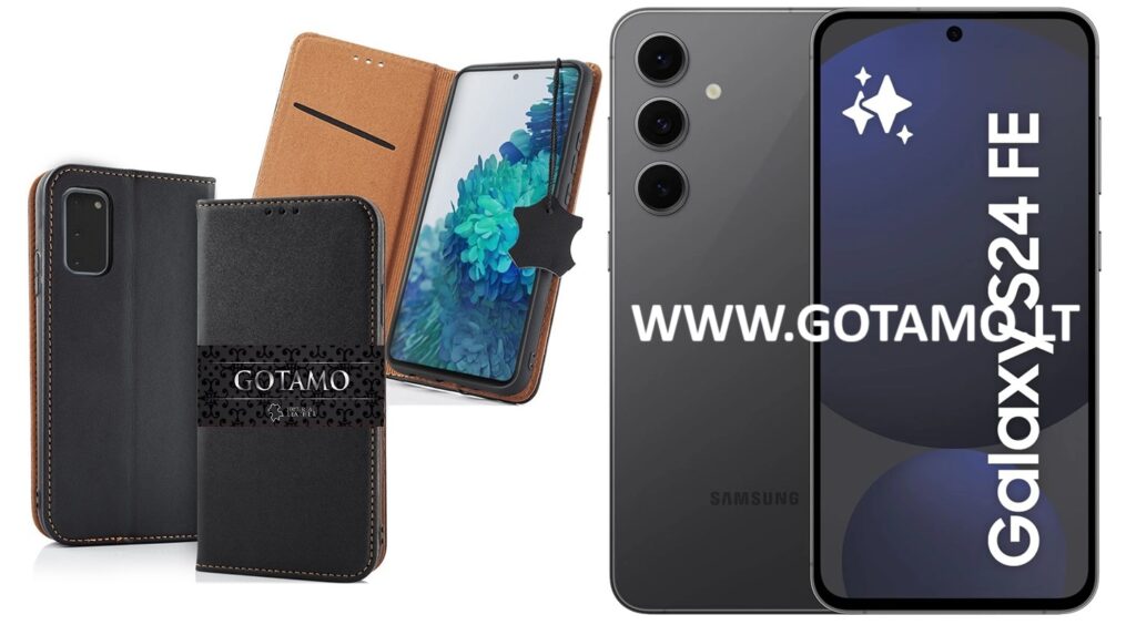 Gotamo Vintage natūralios odos dėklas Samsung Galaxy S24 FE juodos spalvos