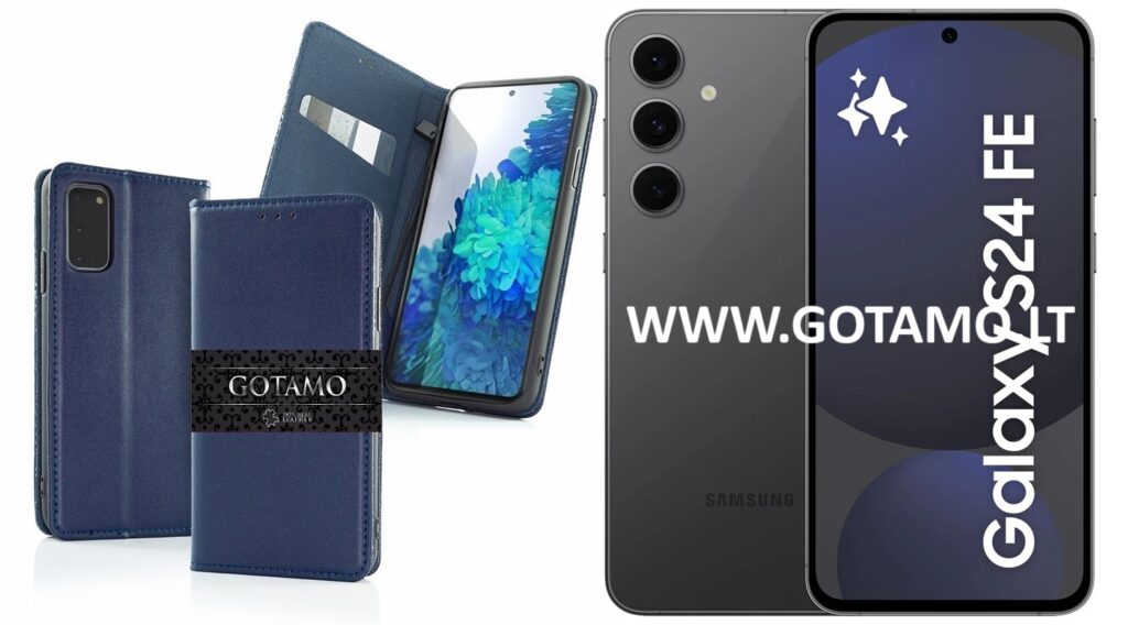 Gotamo Vintage natūralios odos dėklas Samsung Galaxy S24 FE mėlynos spalvos