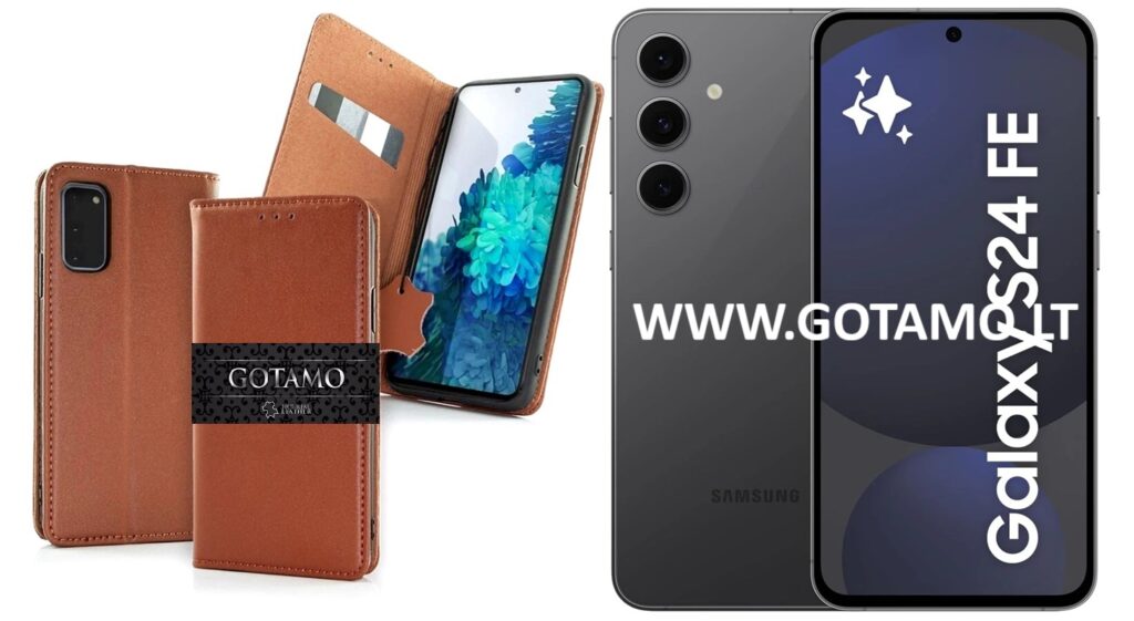 Gotamo Vintage natūralios odos dėklas Samsung Galaxy S24 FE rudos spalvos