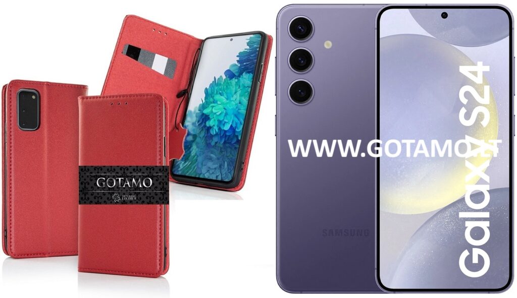 Gotamo Vintage natūralios odos dėklas Samsung Galaxy S24 bordo spalvos