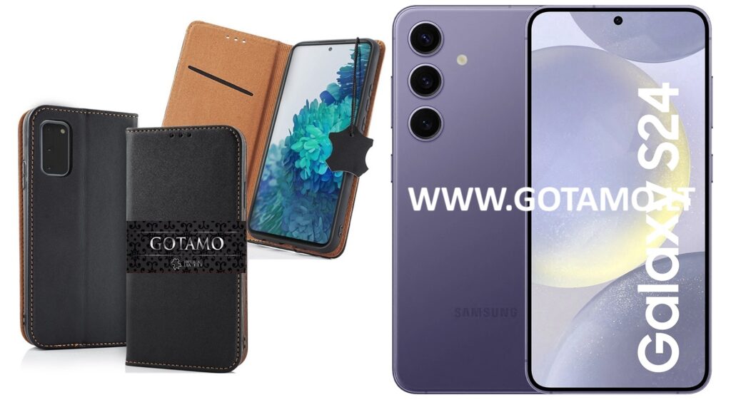 Gotamo Vintage natūralios odos dėklas Samsung Galaxy S24 juodos spalvos