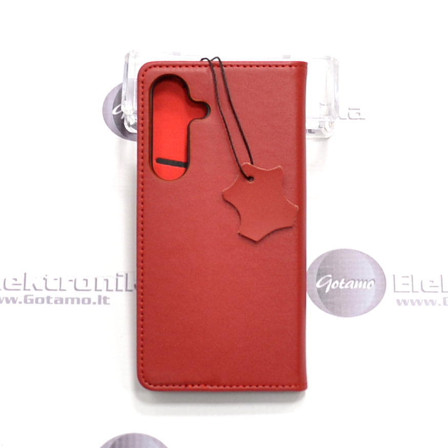 Gotamo Vintage natūralios odos dėklas Samsung Galaxy S25 telefonui bordo spalvos 3 Gotamo Vintage natūralios odos dėklas Samsung Galaxy S25 – nuotrauka 3