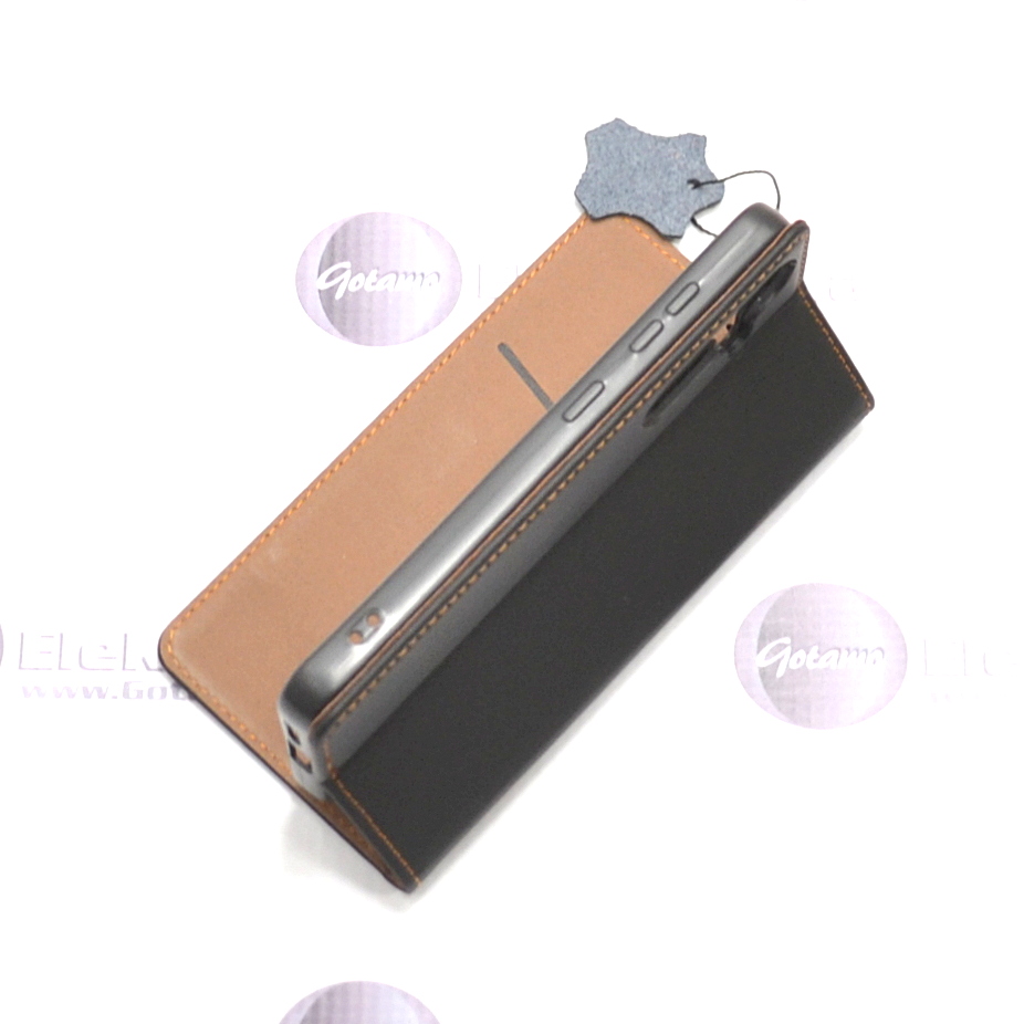 Gotamo Vintage natūralios odos dėklas Samsung Galaxy S25 telefonui juodos spalvos 6 Gotamo Vintage natūralios odos dėklas Samsung Galaxy S25 – nuotrauka 6