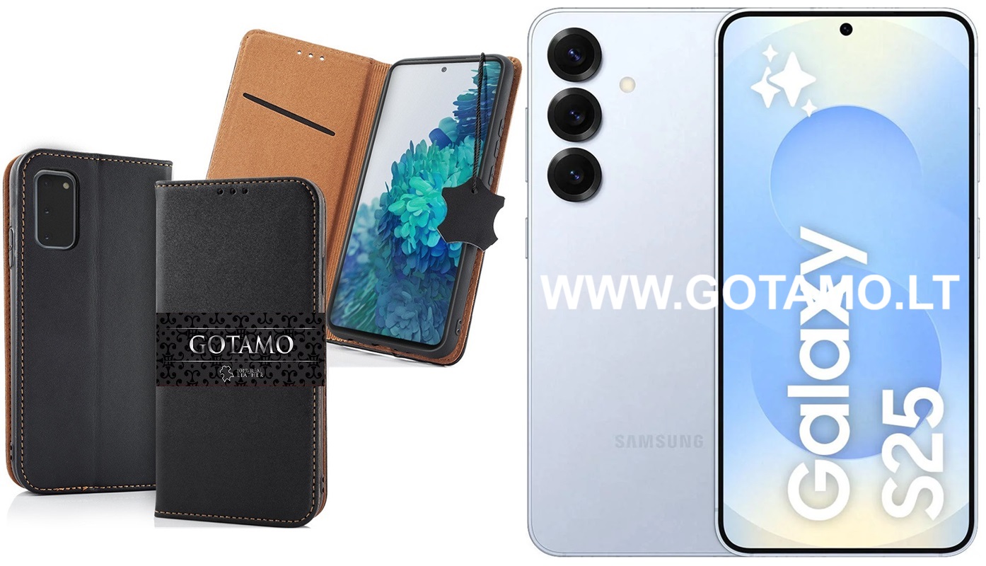 Gotamo Vintage natūralios odos dėklas Samsung Galaxy S25 telefonui juodos spalvos 1 Gotamo Vintage natūralios odos dėklas Samsung Galaxy S25 juodos spalvos