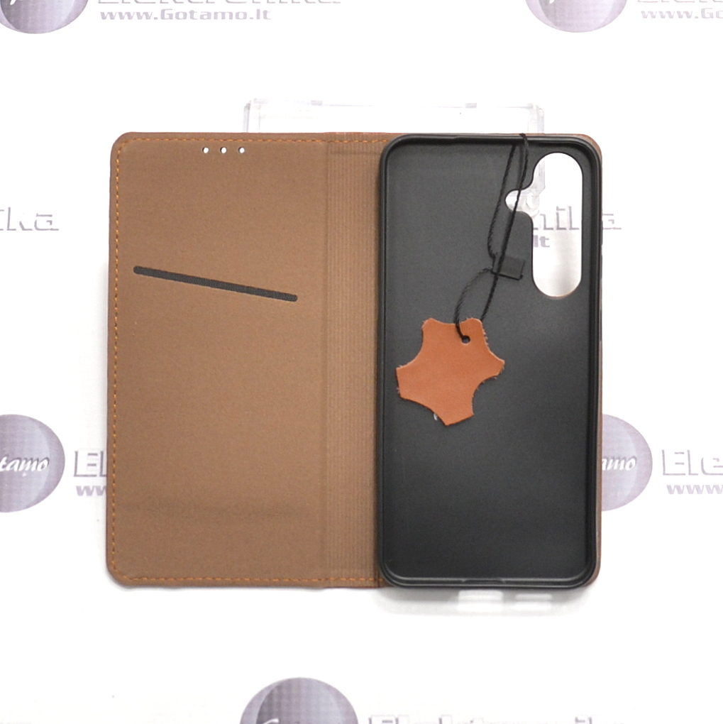 Gotamo Vintage natūralios odos dėklas Samsung Galaxy S25 telefonui rudos spalvos 4 Gotamo Vintage natūralios odos dėklas Samsung Galaxy S25 – nuotrauka 4