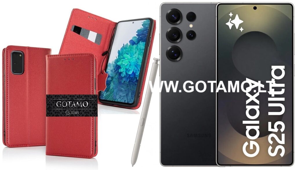 Gotamo Vintage natūralios odos dėklas Samsung Galaxy S25 Ultra bordo spalvos