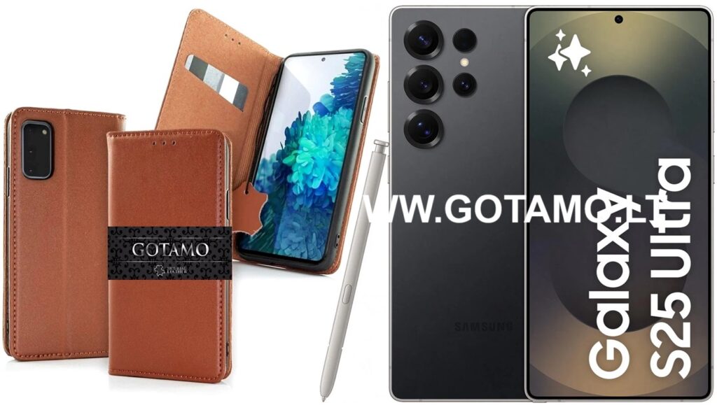 Gotamo Vintage natūralios odos dėklas Samsung Galaxy S25 Ultra rudos spalvos