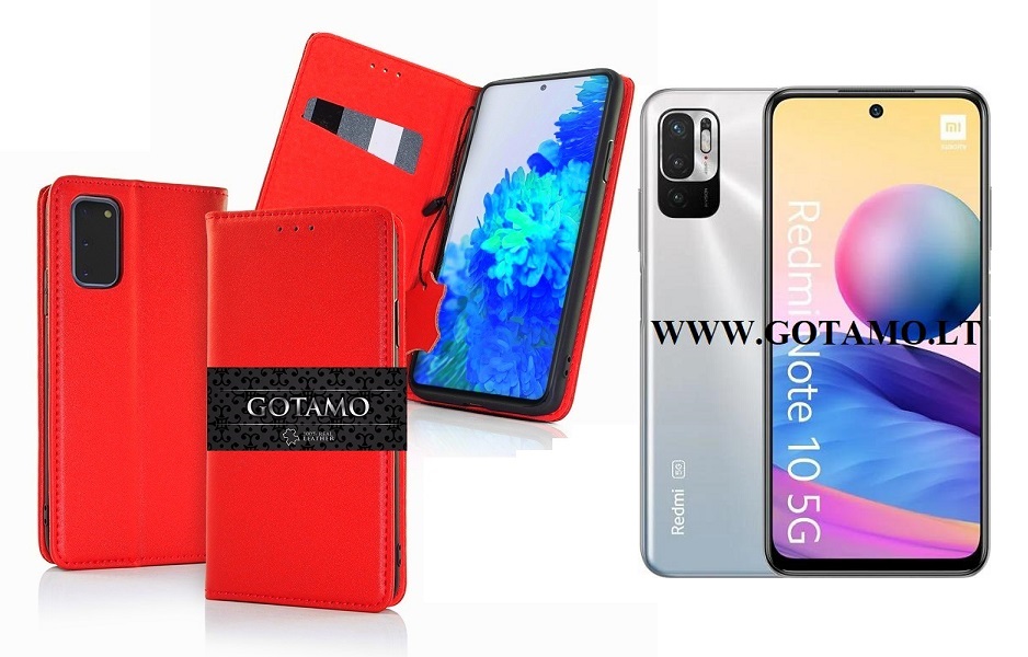Gotamo Vintage natūralios odos dėklas Xiaomi Redmi Note 10 5G, Xiaomi Redmi Note 10T 5G, Xiaomi Poco M3 Pro 5G mobiliesiems telefonams mėlynos spalvos