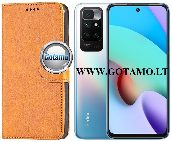 GOTHIC dėklas Xiaomi Redmi 10, Xiaomi Redmi Note 11 4G telefonams šviesiai rudos spalvos
