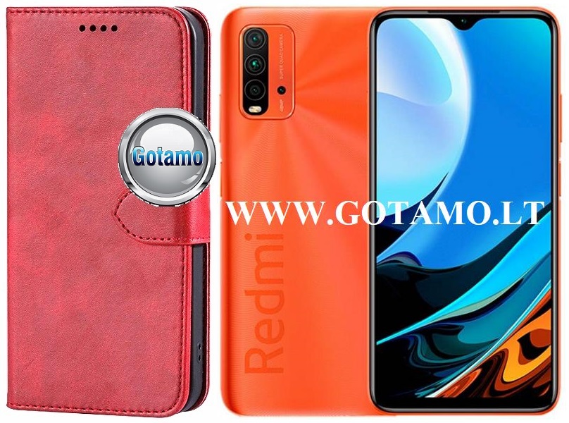 GOTHIC dėklas Xiaomi Redmi 9T, Xiaomi Poco M3 telefonams tamsiai raudonos spalvos