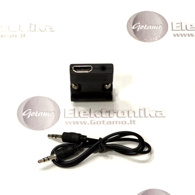HDMI lizdas į VGA su AUX 3.5mm išėjimu jungtis 2 HDMI lizdas į VGA