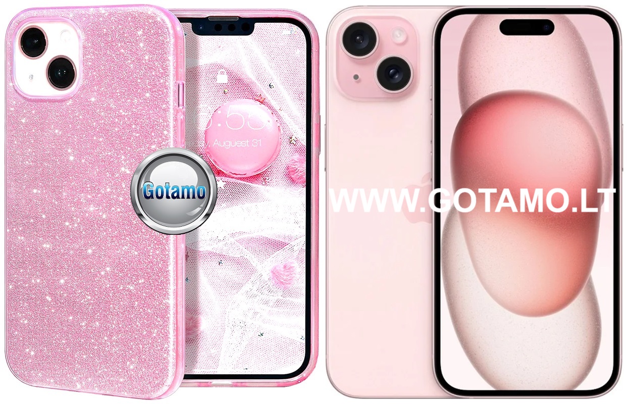 iLLumi-Neo silikoninis dėklas nugarėlė Apple iPhone 15 telefonui rožinės spalvos 1 Illumi neo silikoninis deklas Apple iPhone 15 rozines