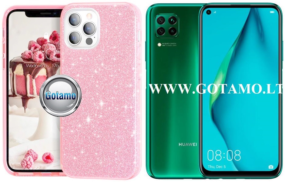 ILLumi-Neo silikoninis dėklas nugarėlė Huawei P40 Lite telefonui rožinės spalvos
