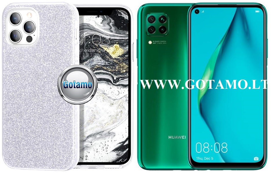 ILLumi-Neo silikoninis dėklas nugarėlė Huawei P40 Lite telefonui sidabro spalvos