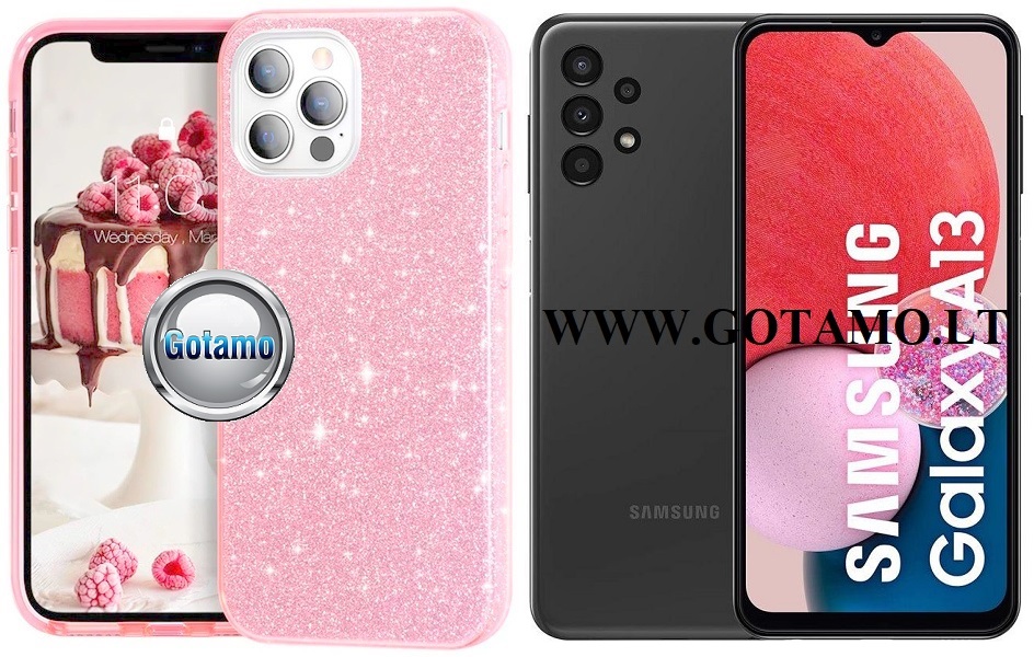 ILLumi-Neo dėklas Samsung Galaxy A13 rožinės spalvos