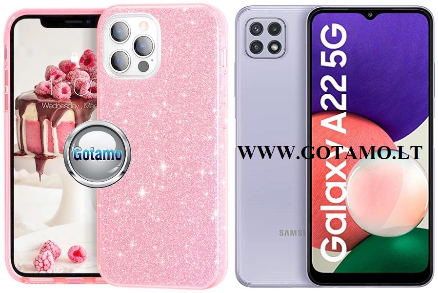ILLumi-Neo dėklas Samsung Galaxy A22 5G rožinės spalvos