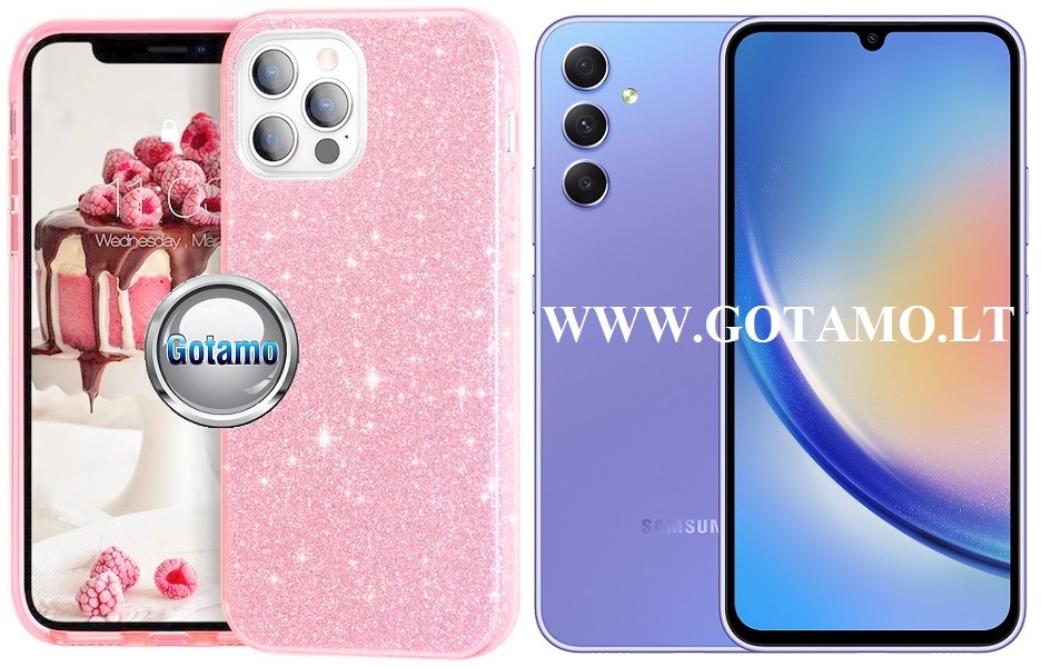 ILLumi-Neo dėklas Samsung Galaxy A34 rožinės spalvos