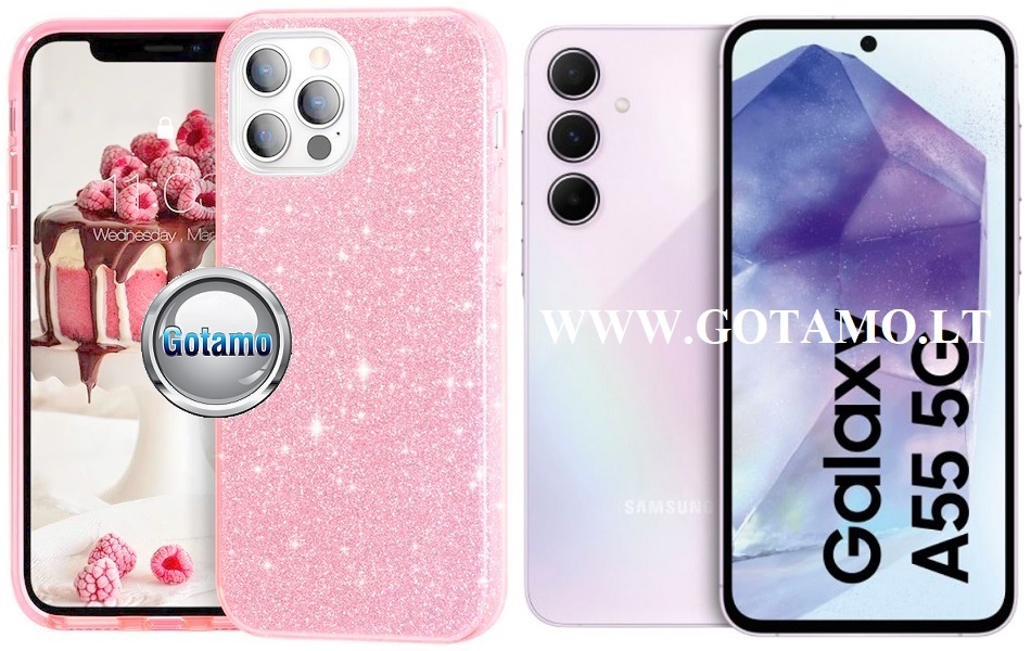 ILLumi-Neo dėklas Samsung Galaxy A55 rožinės spalvos