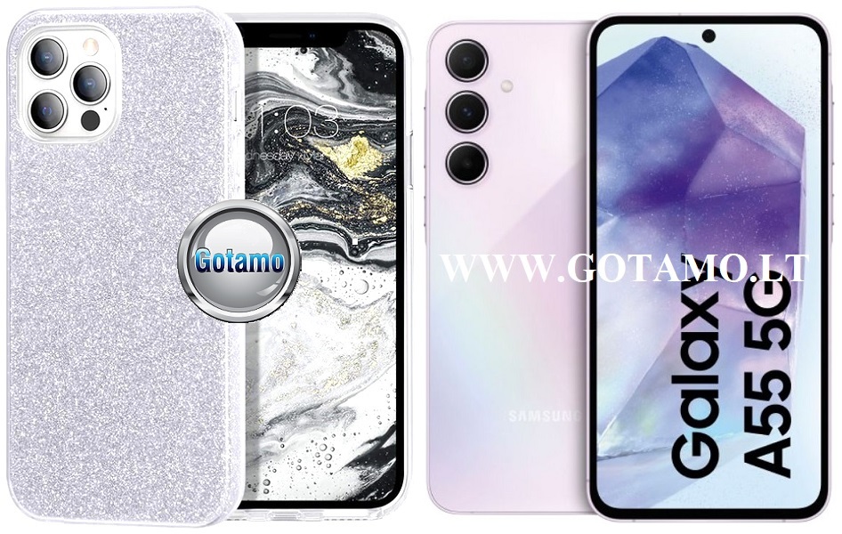 ILLumi-Neo dėklas Samsung Galaxy A55 sidabro spalvos