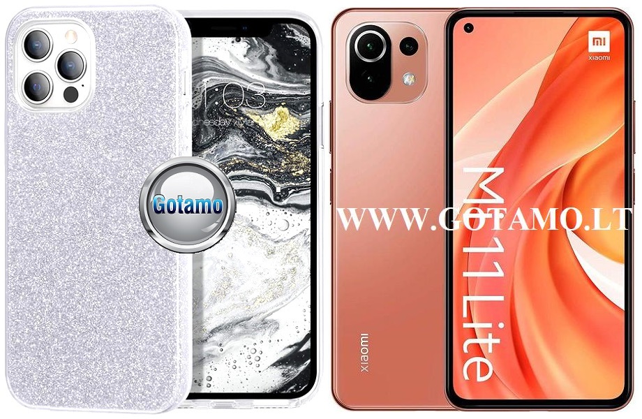iLLumi-Neo silikoninis dėklas nugarėlė Xiaomi Mi 11 Lite, Xiaomi Mi 11 Lite 5G telefonams sidabro spalvos