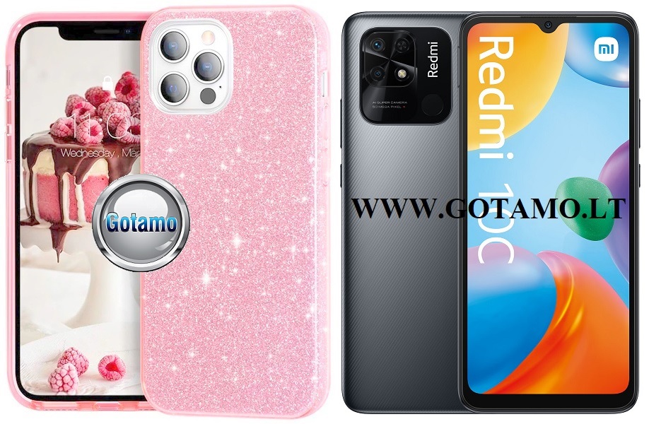 iLLumi-Neo silikoninis dėklas nugarėlė Xiaomi Redmi 10C, Xiaomi Poco C40 telefonams rožinės spalvos