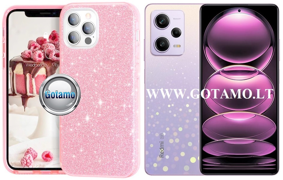 iLLumi-Neo silikoninis dėklas nugarėlė Xiaomi Redmi Note 12 Pro, Xiaomi Poco X5 Pro telefonams rožinės spalvos