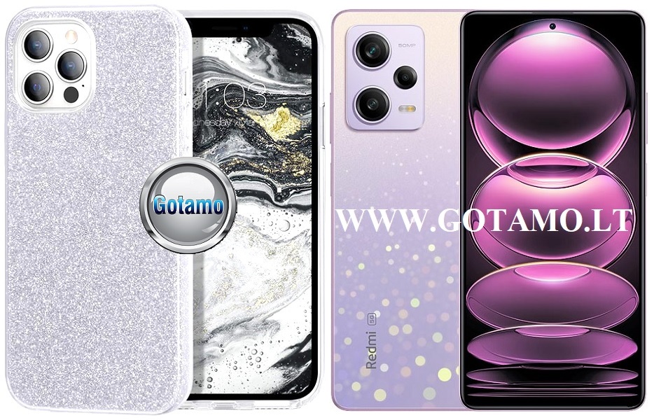 iLLumi-Neo silikoninis dėklas nugarėlė Xiaomi Redmi Note 12 Pro, Xiaomi Poco X5 Pro telefonams sidabro spalvos
