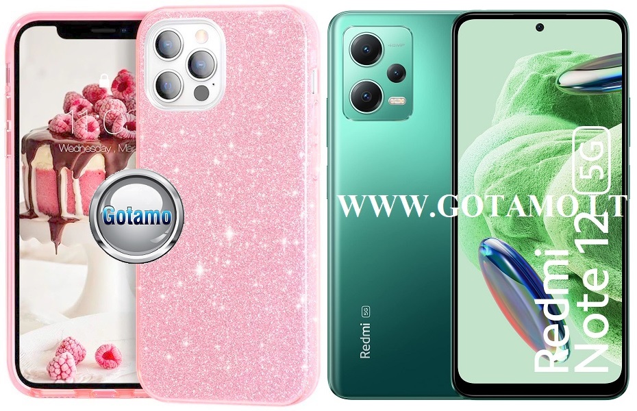iLLumi-Neo silikoninis dėklas nugarėlė Xiaomi Redmi Note 12, Xiaomi Poco X5 telefonams rožinės spalvos