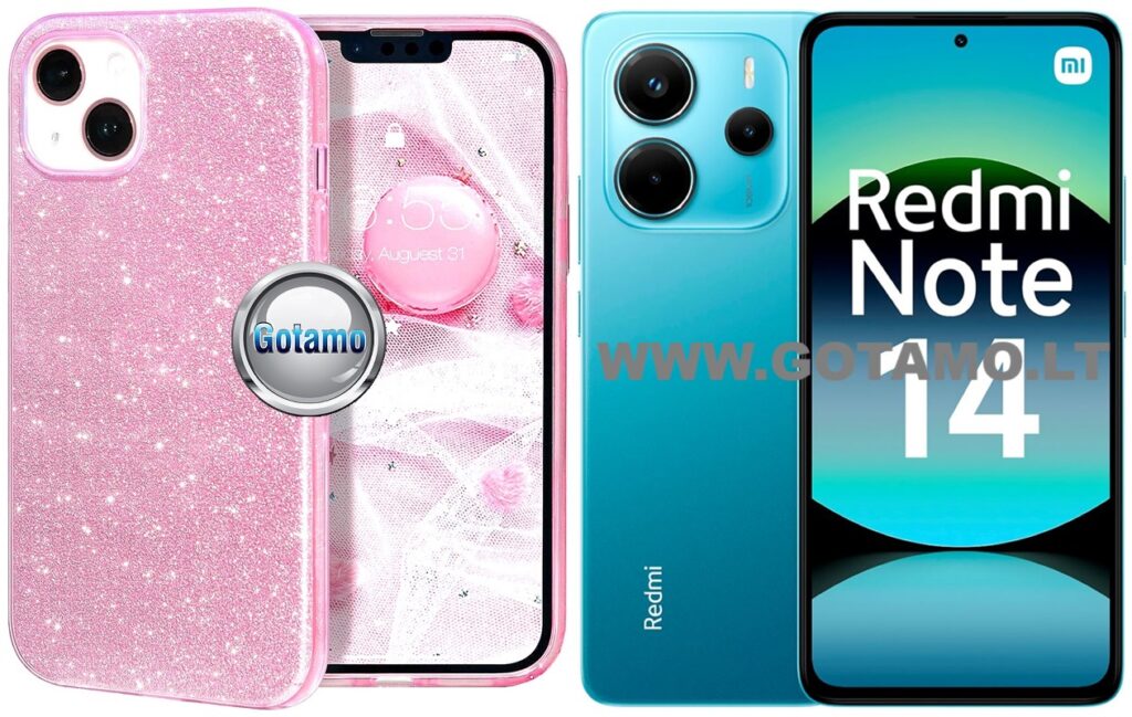 iLLumi-Neo silikoninis dėklas nugarėlė Xiaomi Redmi Note 14 4G telefonui rožinės spalvos