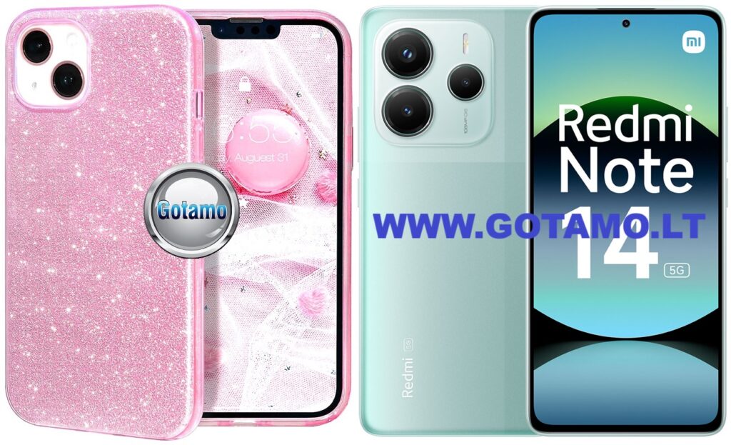 iLLumi-Neo silikoninis dėklas nugarėlė Xiaomi Redmi Note 14 5G telefonui rožinės spalvos