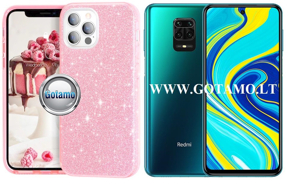 iLLumi-Neo silikoninis dėklas nugarėlė Xiaomi Redmi Note 9S, Xiaomi Redmi Note 9 Pro telefonams rožinės spalvos
