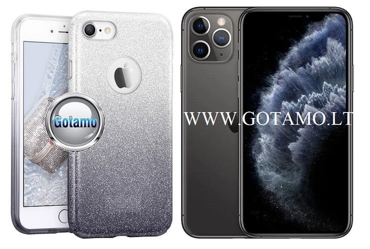 Silikoninis deklas Apple iPhone 11 pro max sidabro