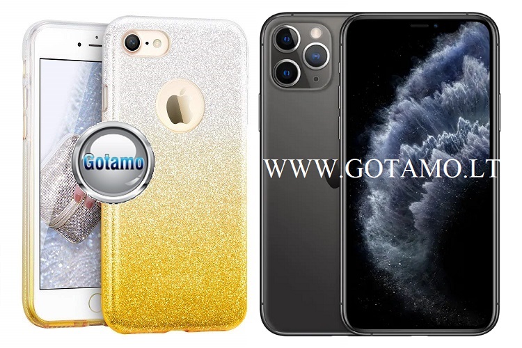 Illuminate silikoninis deklas Apple iPhone 11 pro aukso