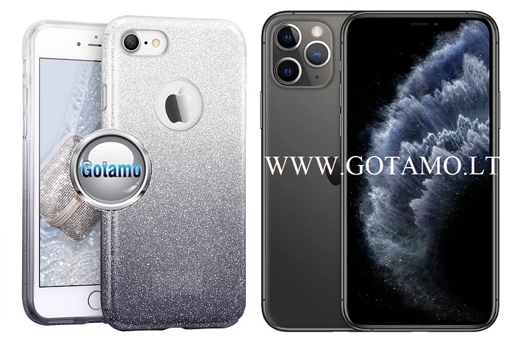 Illuminate silikoninis deklas Apple iPhone 11 pro sidabro