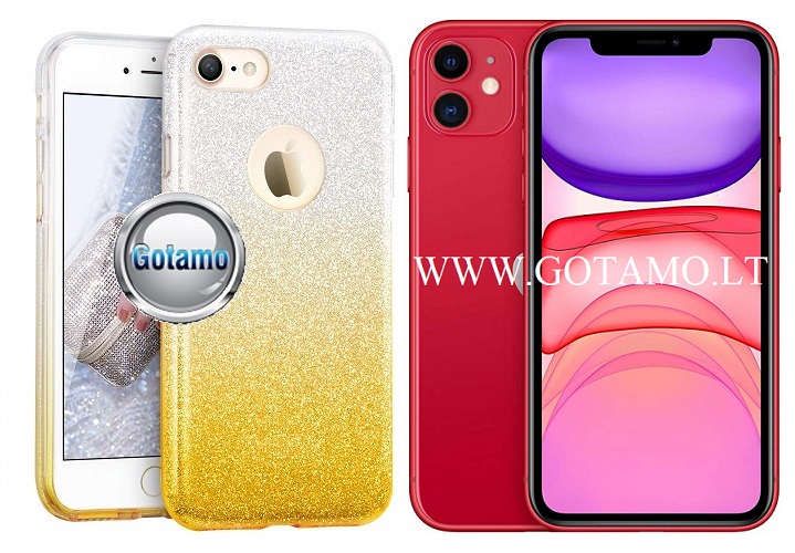 Illuminate silikoninis deklas Apple iPhone 11 aukso