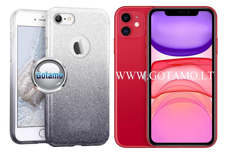 Illuminate silikoninis deklas Apple iPhone 11 sidabro