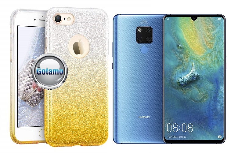 ILLuminaTe silikoninis dėklas nugarėlė Huawei Mate 20 telefonams aukso spalvos