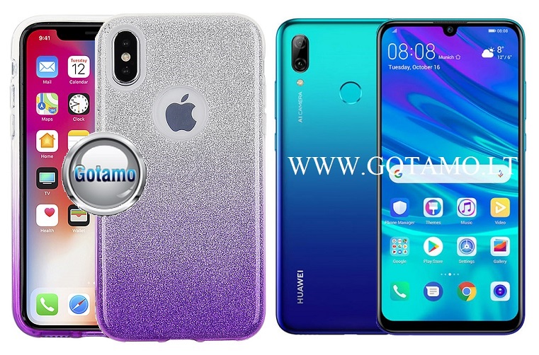 ILLuminaTe silikoninis dėklas nugarėlė Huawei P Smart (2019) telefonams violetinės spalvos