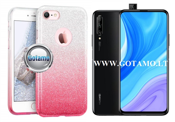 ILLuminaTe silikoninis dėklas nugarėlė Huawei P Smart Pro (2019) Huawei Y9 Prime telefonams rožinės spalvos