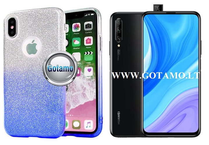 ILLuminaTe silikoninis dėklas nugarėlė Huawei P Smart Pro (2019) Huawei Y9 Prime telefonams žydros spalvos