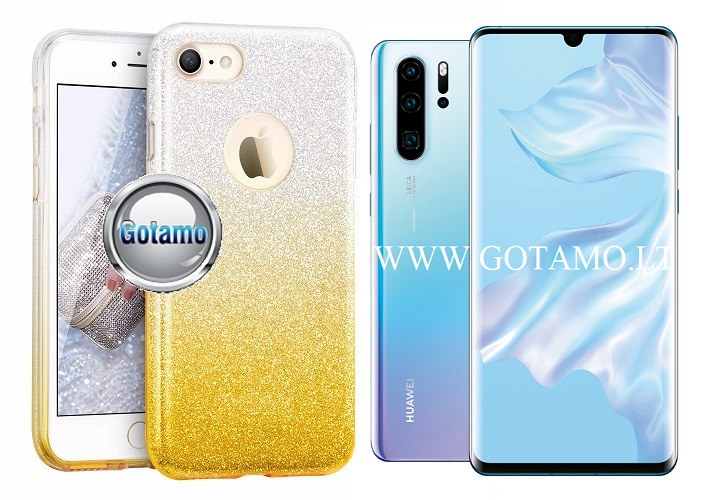 ILLuminaTe silikoninis dėklas nugarėlė Huawei P30 Pro telefonams aukso spalvos
